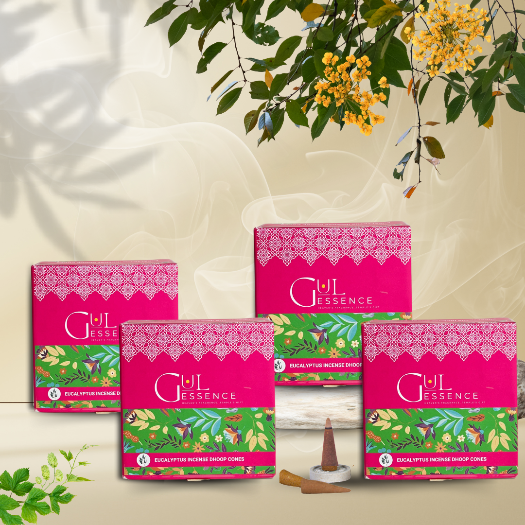 Eucalyptus Dhoop Cones | Made from Temple Flower | Gulessence - Gulessence