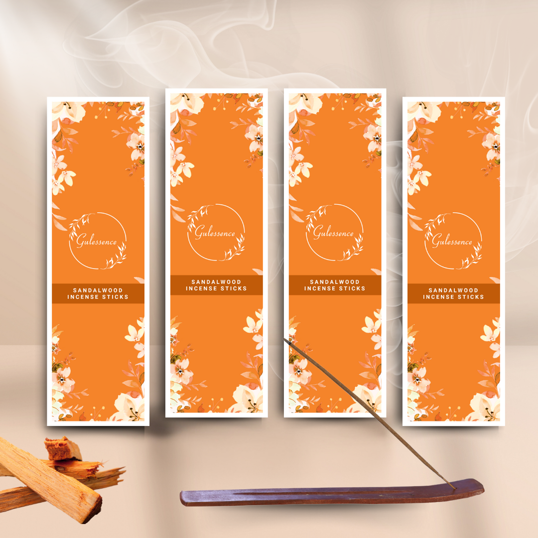 Sandalwood Incense Sticks With Free Incense Holder| Made from Temple Flower | Gulessence - Gulessence