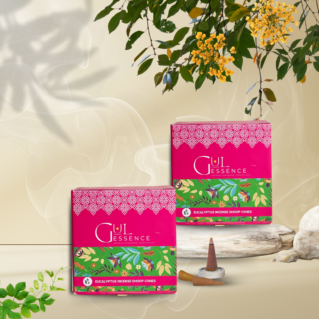 Eucalyptus Dhoop Cones | Made from Temple Flower | Gulessence - Gulessence