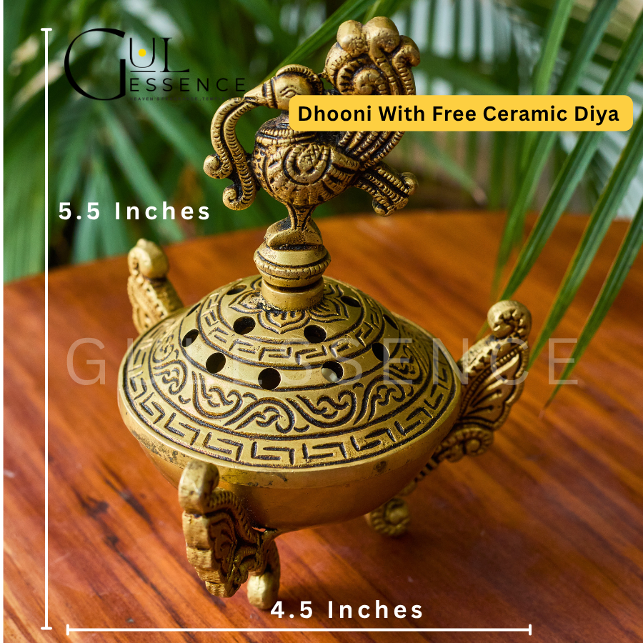 Premium Brass Dhooni | Dhooni | Gulessence - Gulessence
