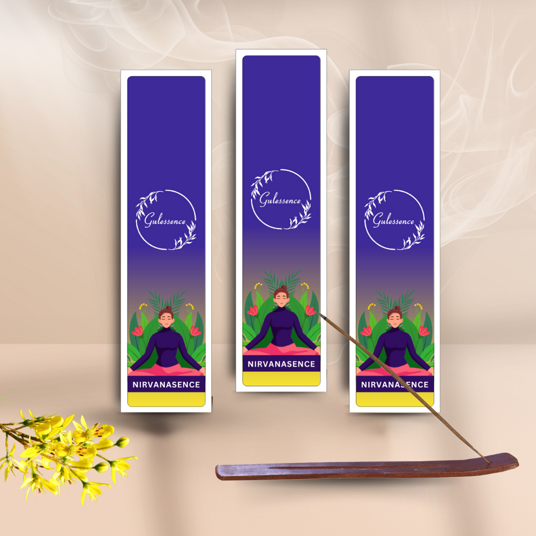 Nirvanasence Incense Sticks With Free Incense Holder| Made from Temple Flower | Gulessence - Gulessence