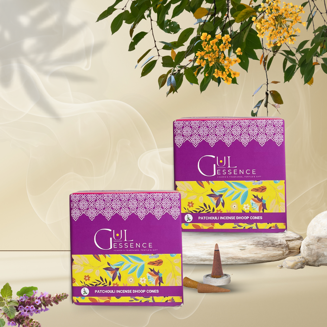 Patchouli Dhoop Cones | Made from Temple Flower | Gulessence - Gulessence