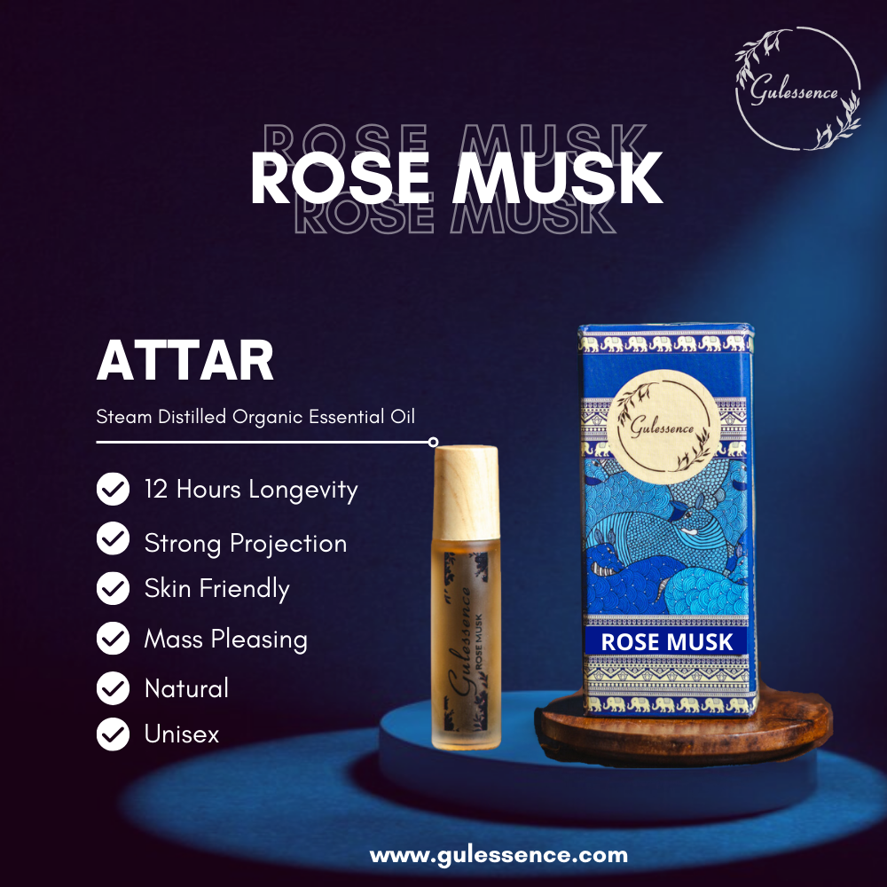 Rose Musk Roll On Perfume | Roll-On Attar | Gulessence - Gulessence