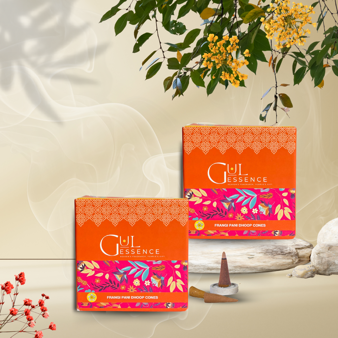 Firangipani Dhoop Cones | Made from Temple Flower | Gulessence - Gulessence