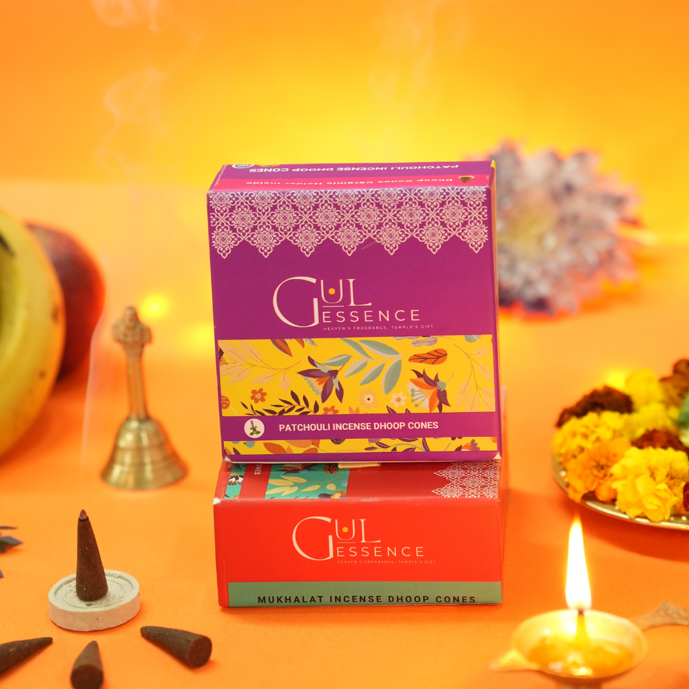 Patchouli Dhoop Cones | Made from Temple Flower | Gulessence - Gulessence