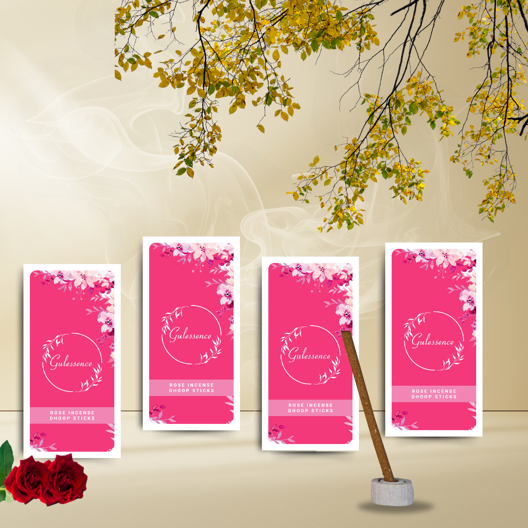 Rose Bamboo less Dhoop Sticks | Made from Temple Flower | Gulessence - Gulessence