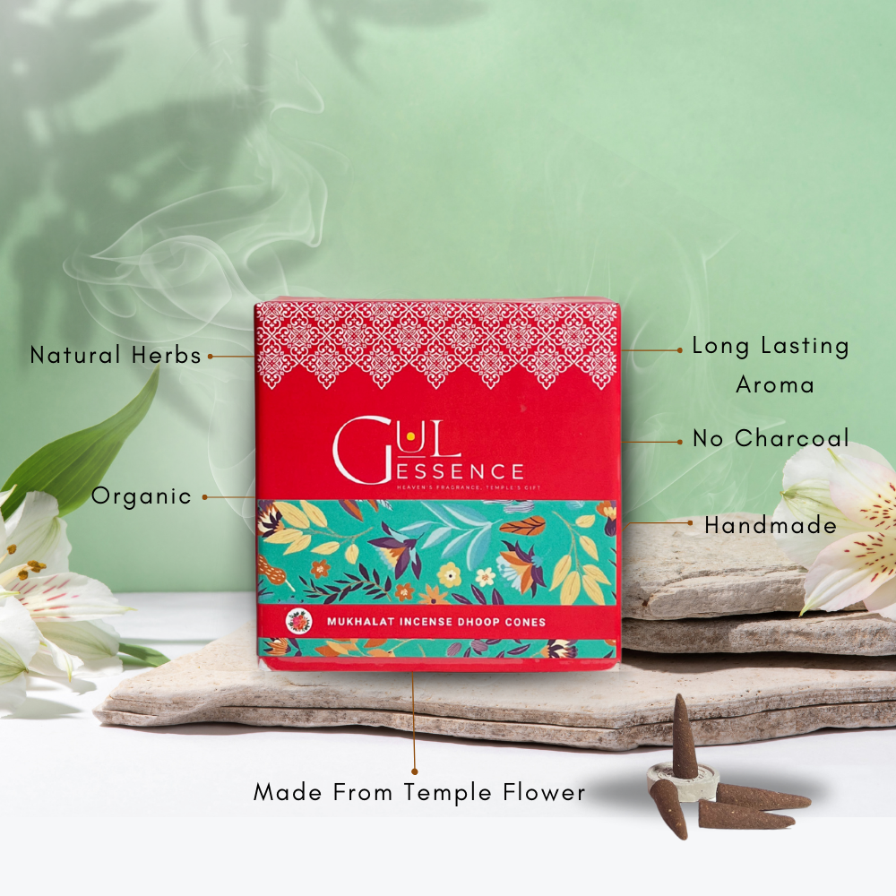 Mukhallat Dhoop Cones | Made from Temple Flower | Gulessence - Gulessence