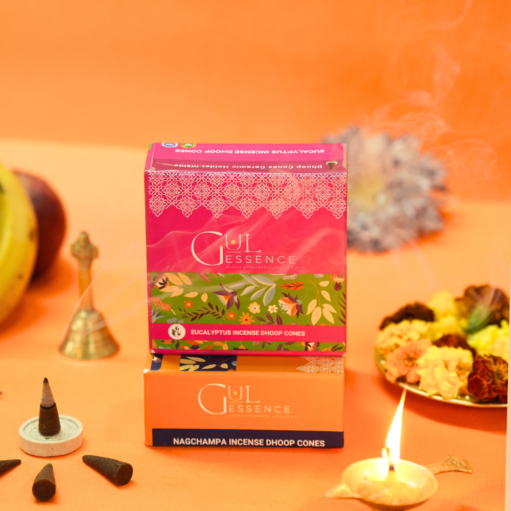 Eucalyptus Dhoop Cones | Made from Temple Flower | Gulessence - Gulessence