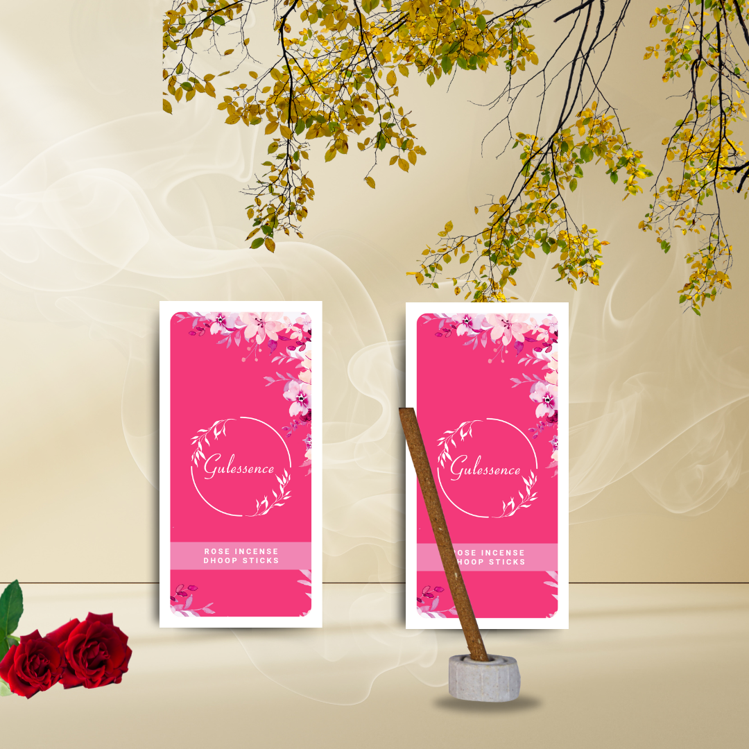 Rose Bamboo less Dhoop Sticks | Made from Temple Flower | Gulessence - Gulessence