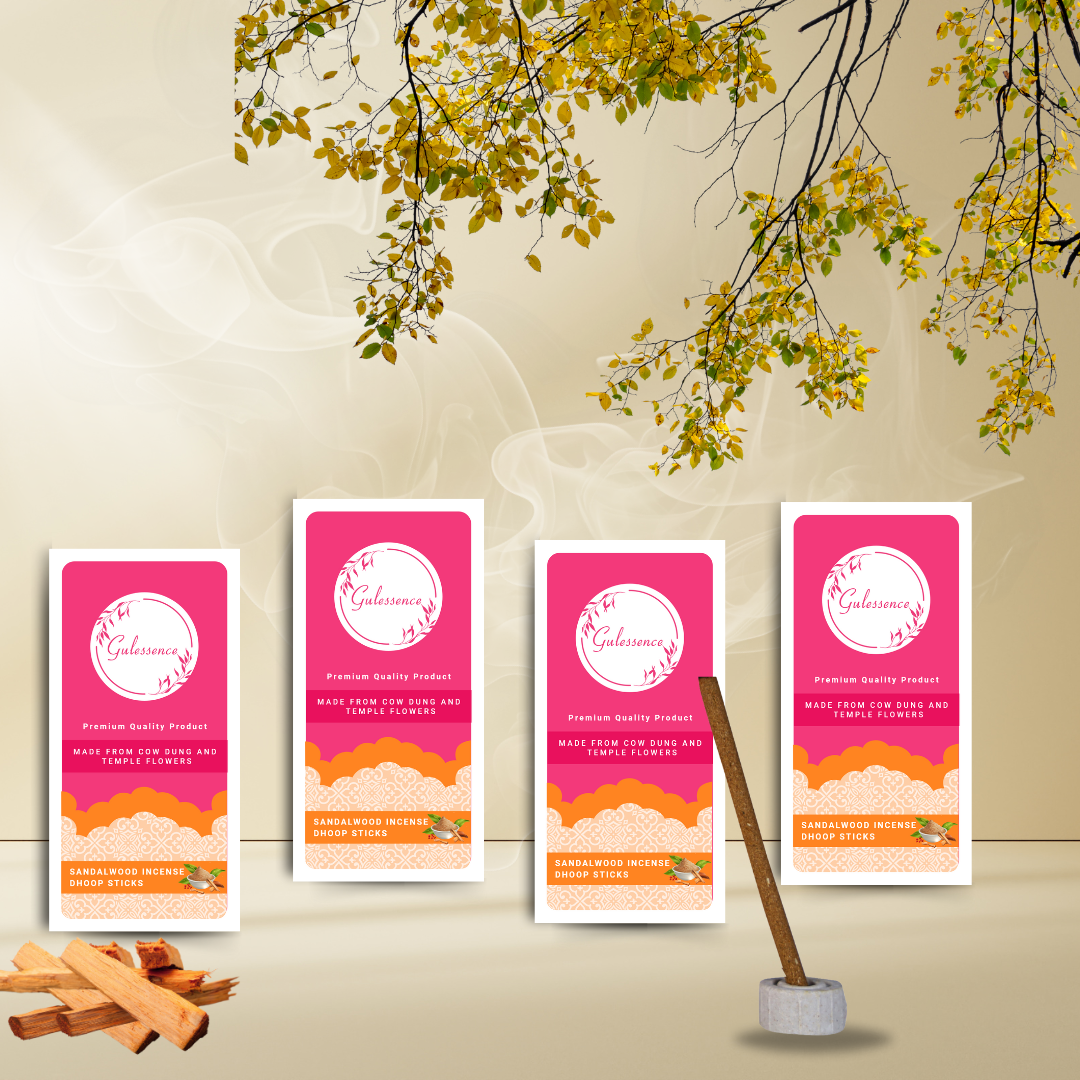 Sandalwood Dhoop Sticks | Bamboo less Dhoop Sticks | Gulessence - Gulessence