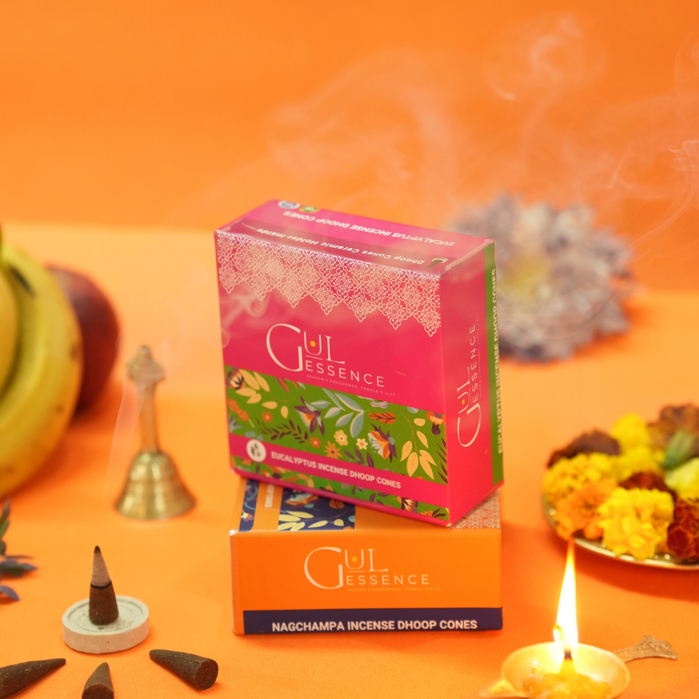 Eucalyptus Dhoop Cones | Made from Temple Flower | Gulessence - Gulessence