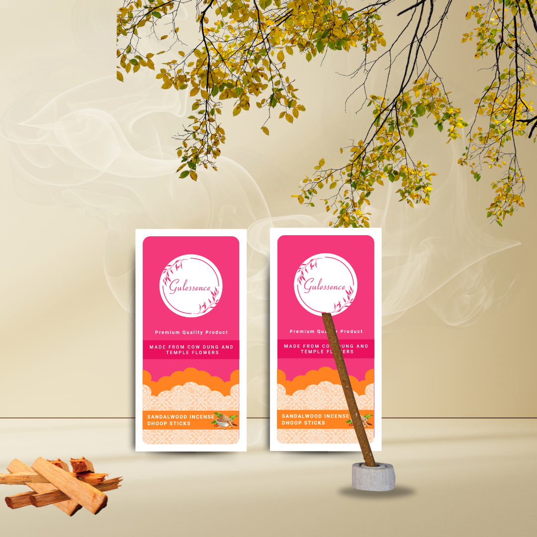 Sandalwood Dhoop Sticks | Bamboo less Dhoop Sticks | Gulessence - Gulessence