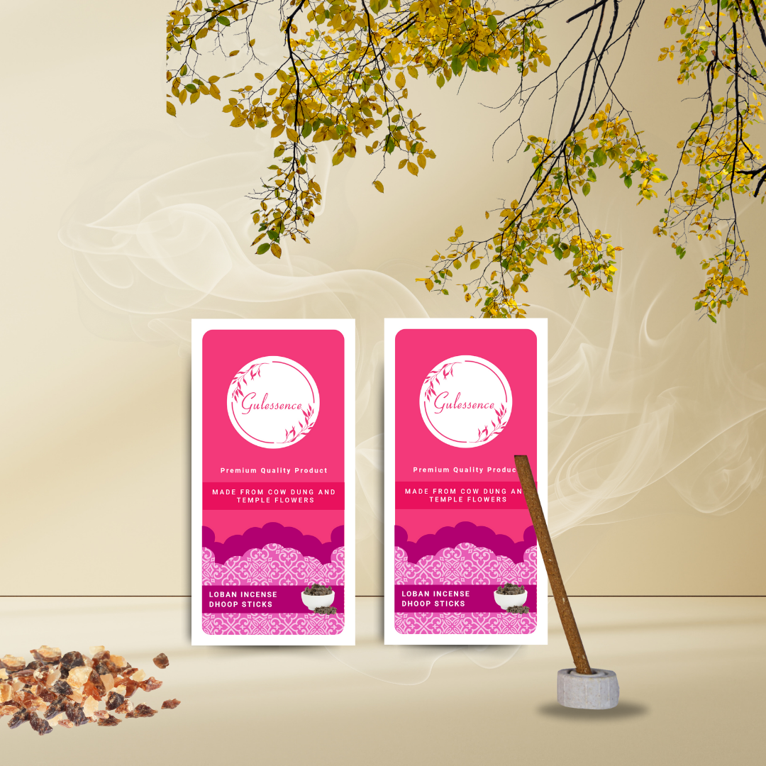 Loban Bamboo Less Dhoop Sticks | Made from Cow dung & Temple Flower | Gulessence - Gulessence