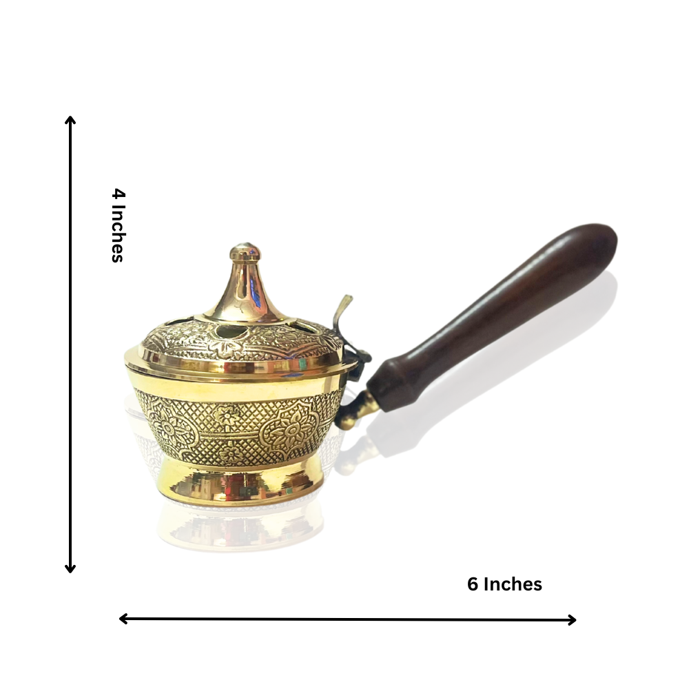 Gulessence Rose Dhoop Cones and Brass Dhooni Combo - Gulessence