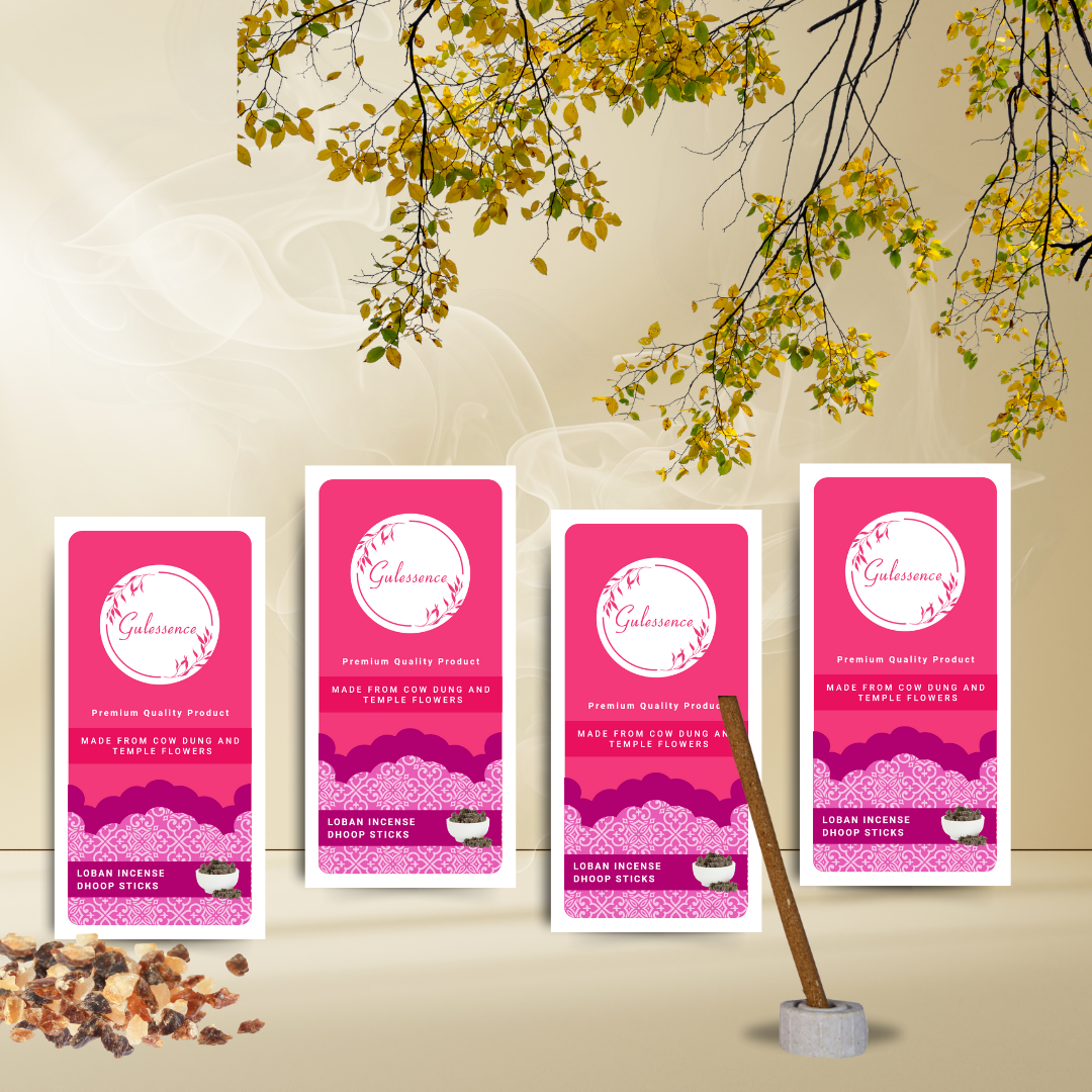 Loban Bamboo Less Dhoop Sticks | Made from Cow dung & Temple Flower | Gulessence - Gulessence