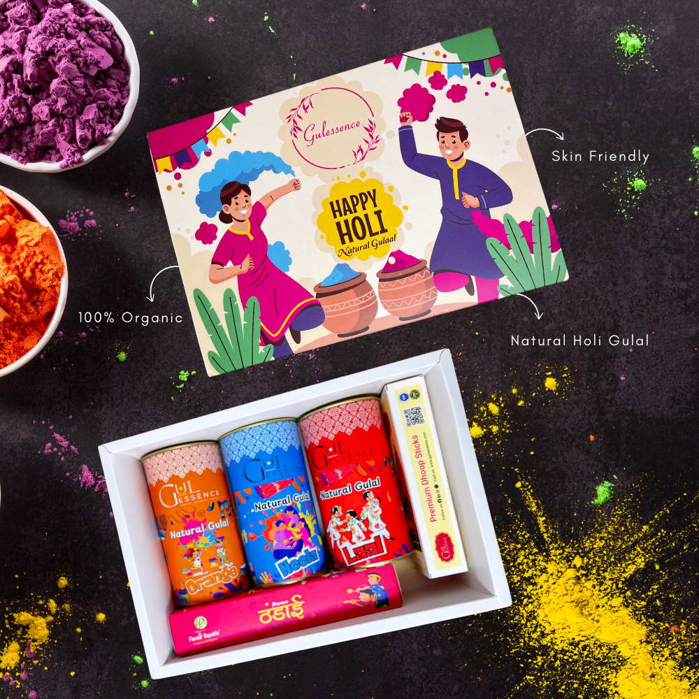 Natural Organic Holi Colours | Gulessence Holi Gift Box - Gulessence