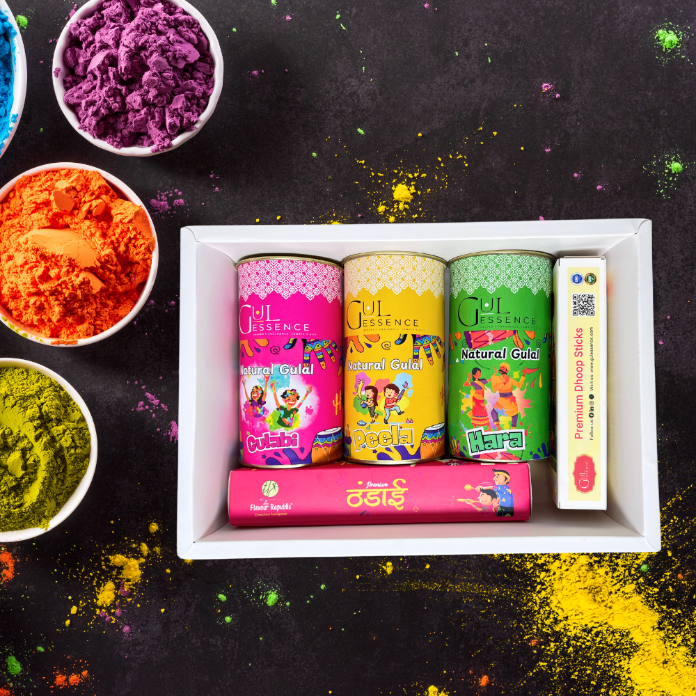 Natural Organic Holi Colours | Gulessence Holi Gift Box -2 - Gulessence