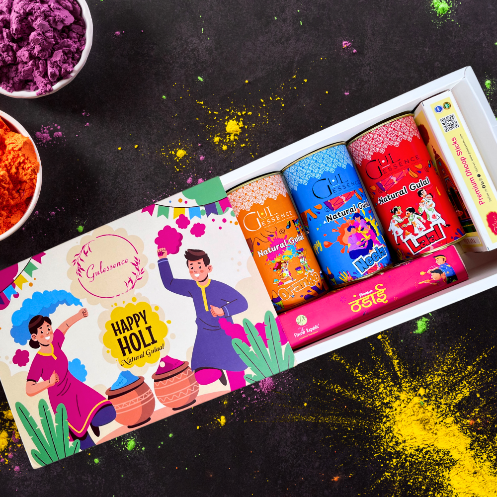 Natural Organic Holi Colours | Gulessence Holi Gift Box - Gulessence