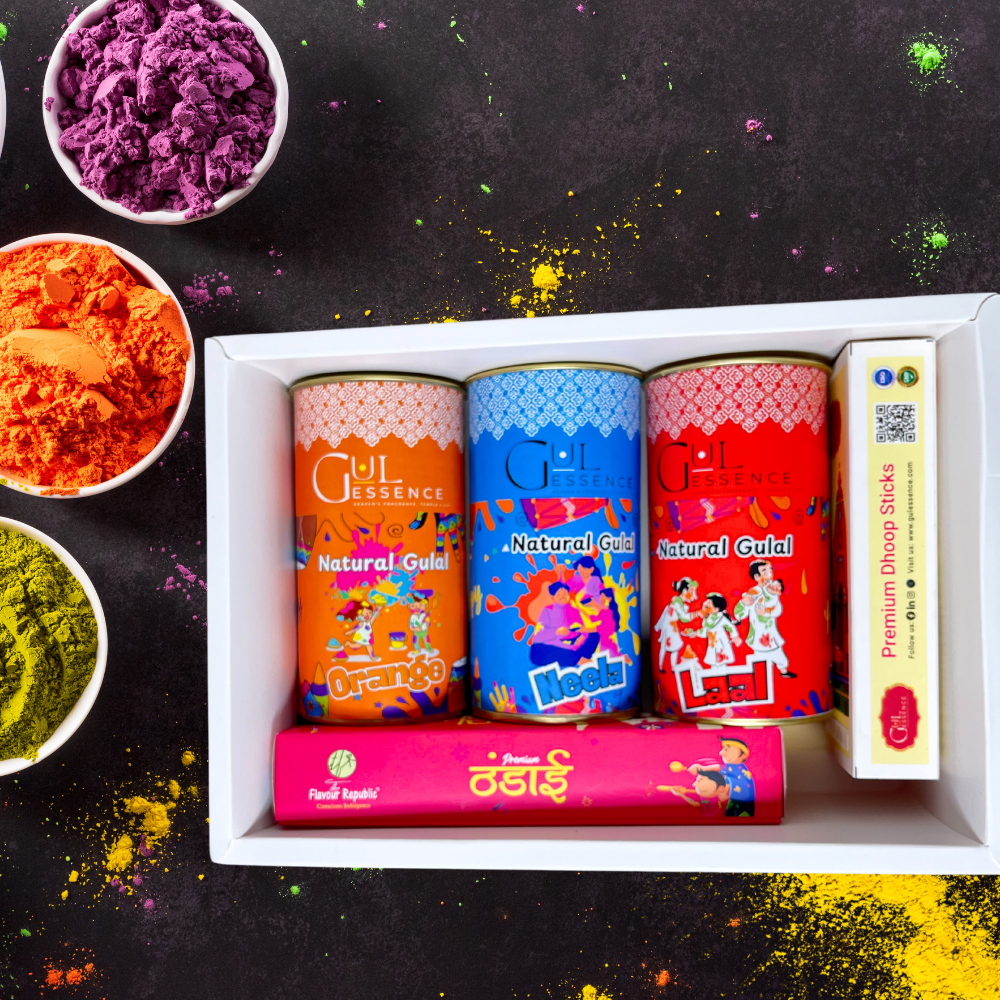 Natural Organic Holi Colours | Gulessence Holi Gift Box - Gulessence