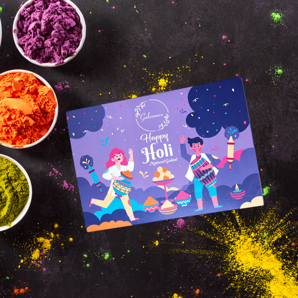 Natural Organic Holi Colours | Gulessence Holi Gift Box -2 - Gulessence