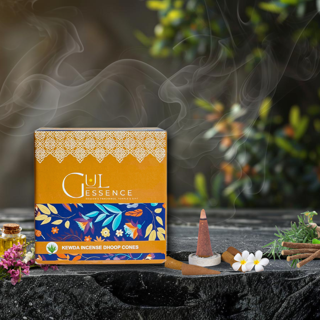 Kewda Dhoop Cones | Made from Temple Flower | Gulessence - Gulessence