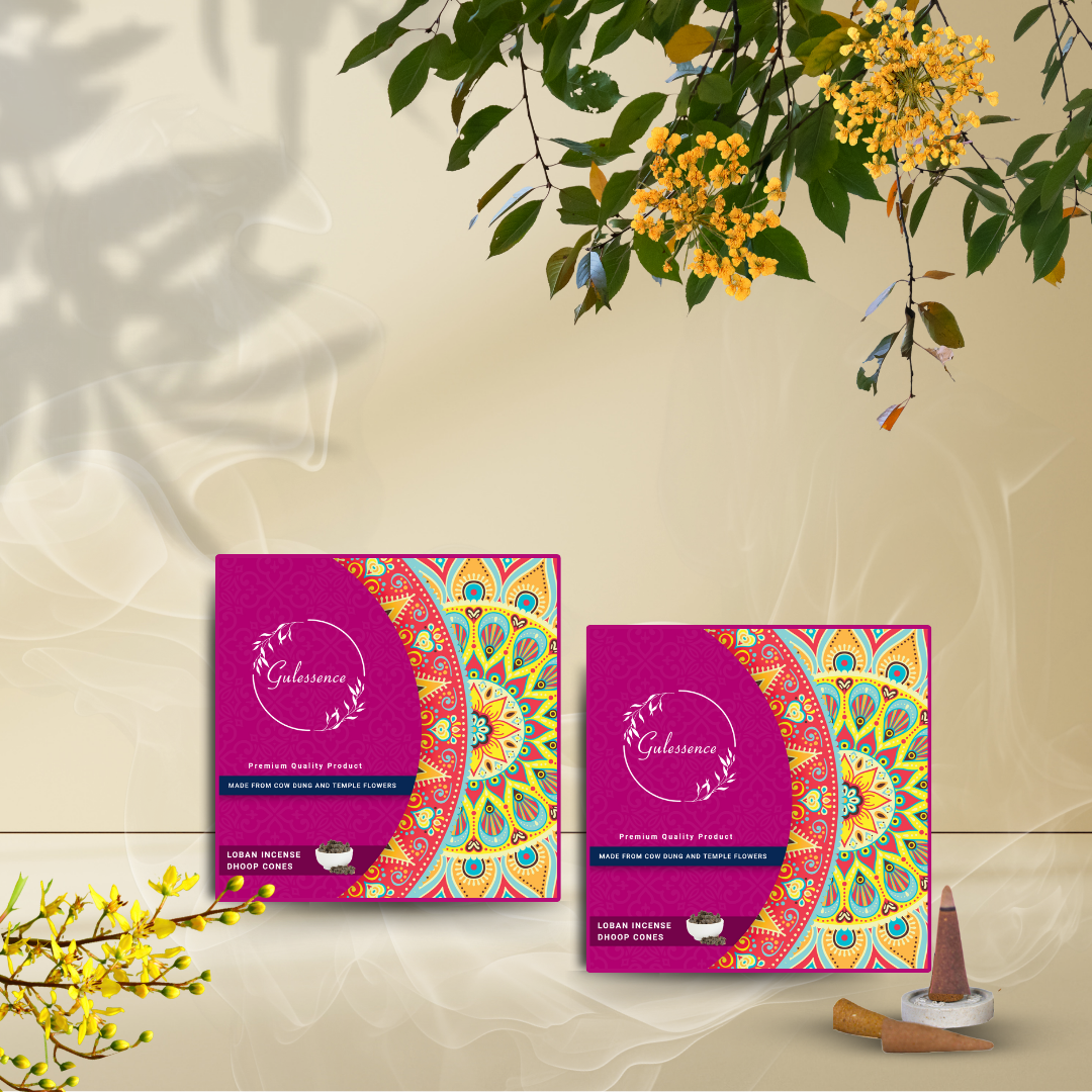 Loban Dhoop Cones | Made from Cow dung & Temple Flower | Gulessence - Gulessence
