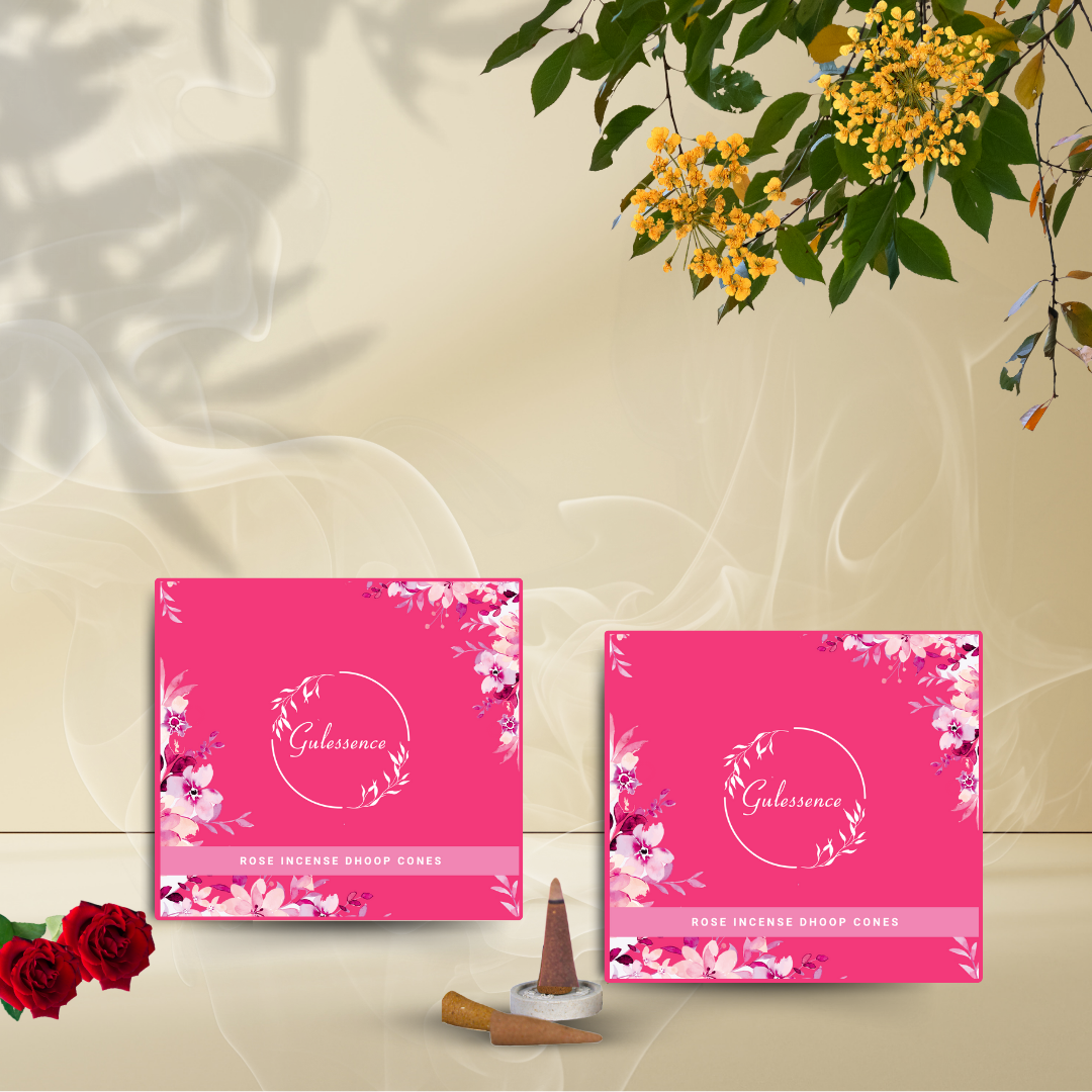 Rose Dhoop Cones | Made from Temple Flower | Gulessence - Gulessence