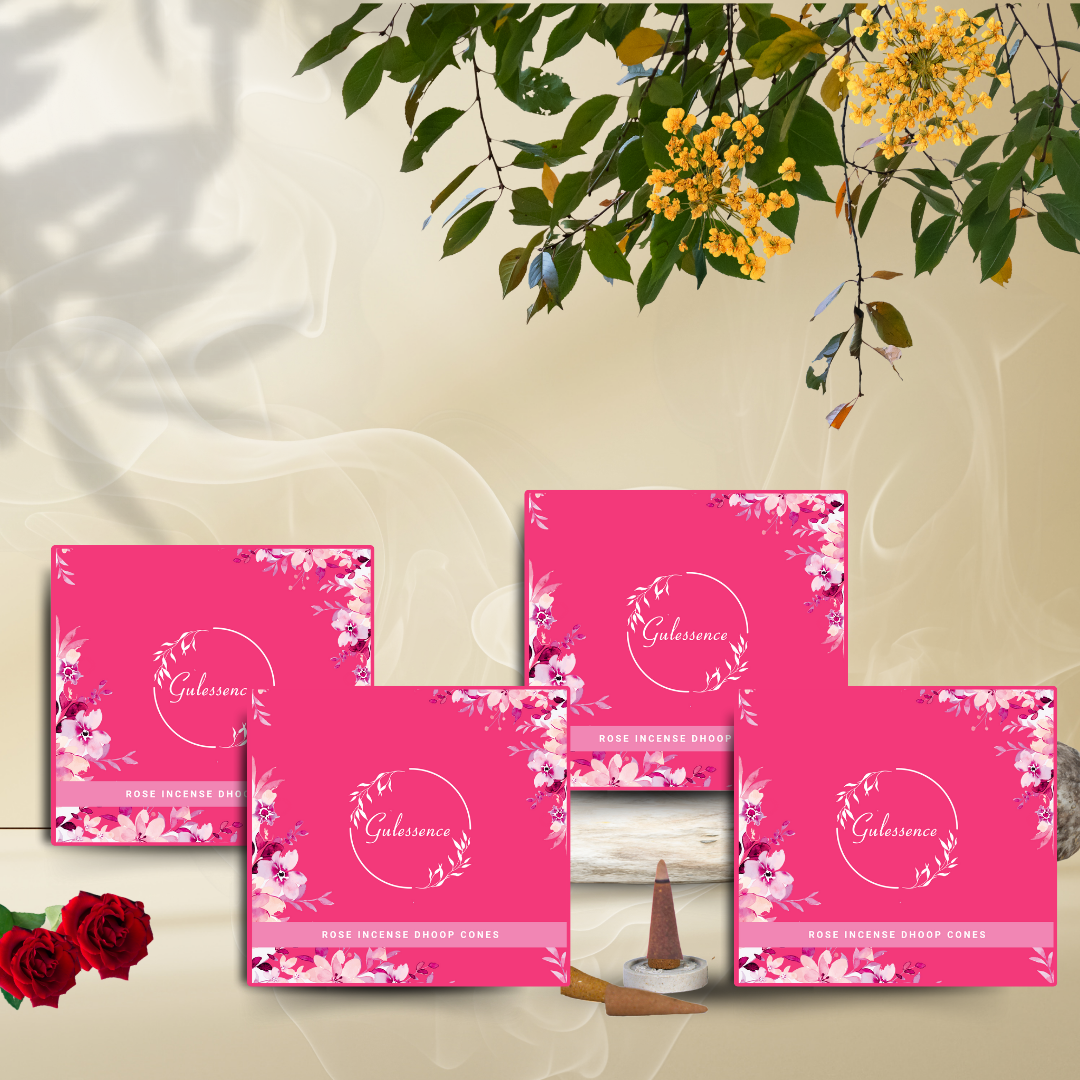 Rose Dhoop Cones | Made from Temple Flower | Gulessence - Gulessence