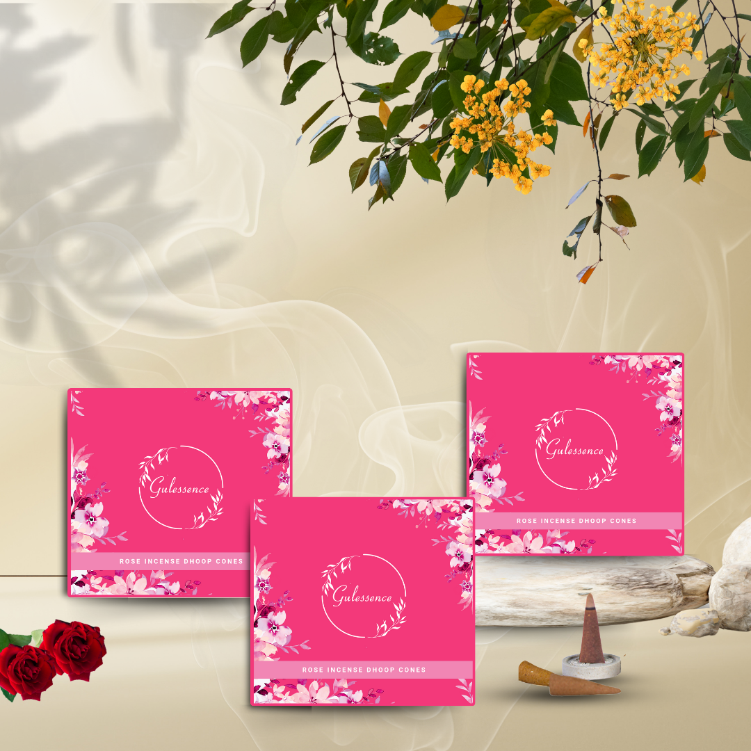 Rose Dhoop Cones | Made from Temple Flower | Gulessence - Gulessence