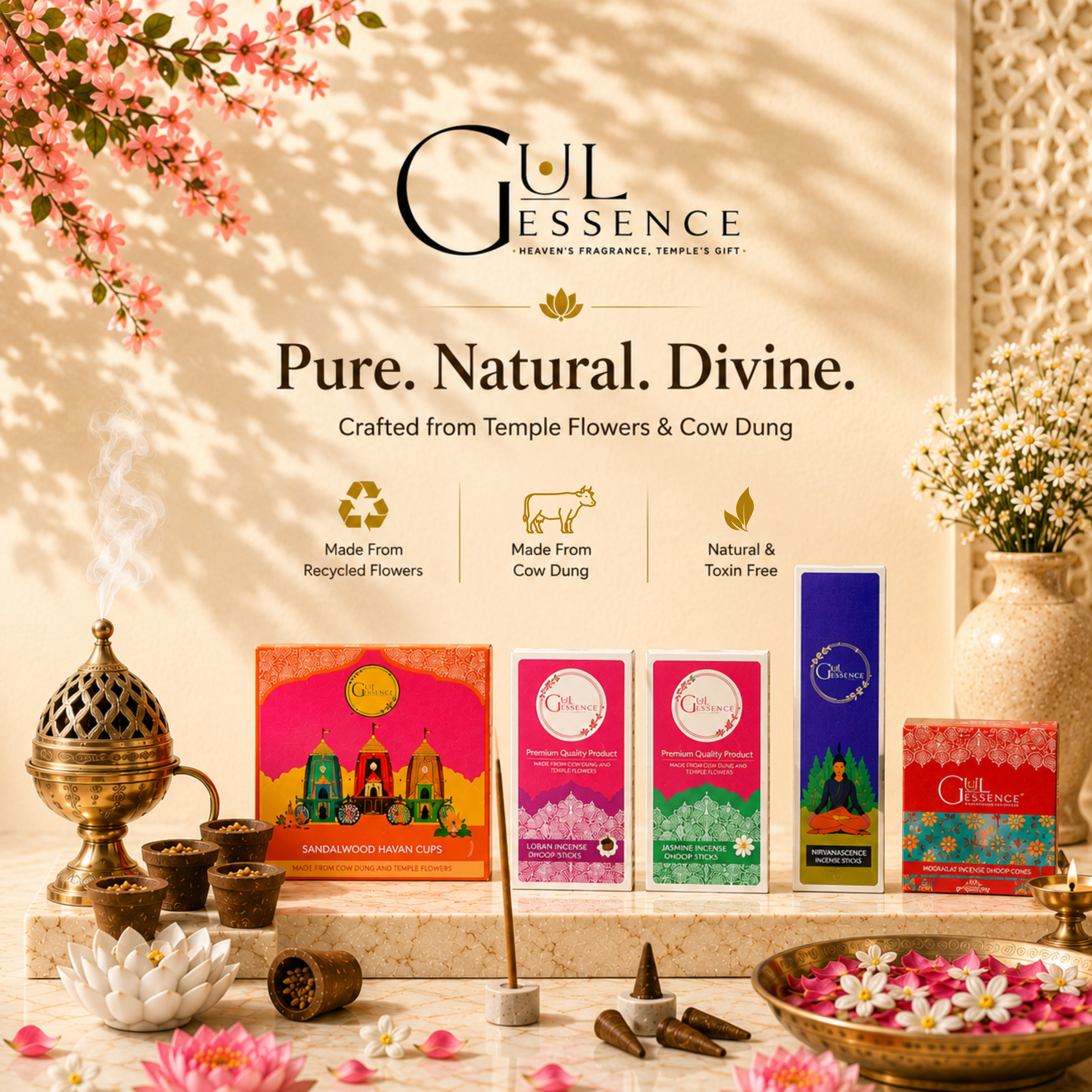 Organic Agarbatti · Dhoop · Havan Cups · Attar · Essential Oils — Women-Led, Jaipur-Made