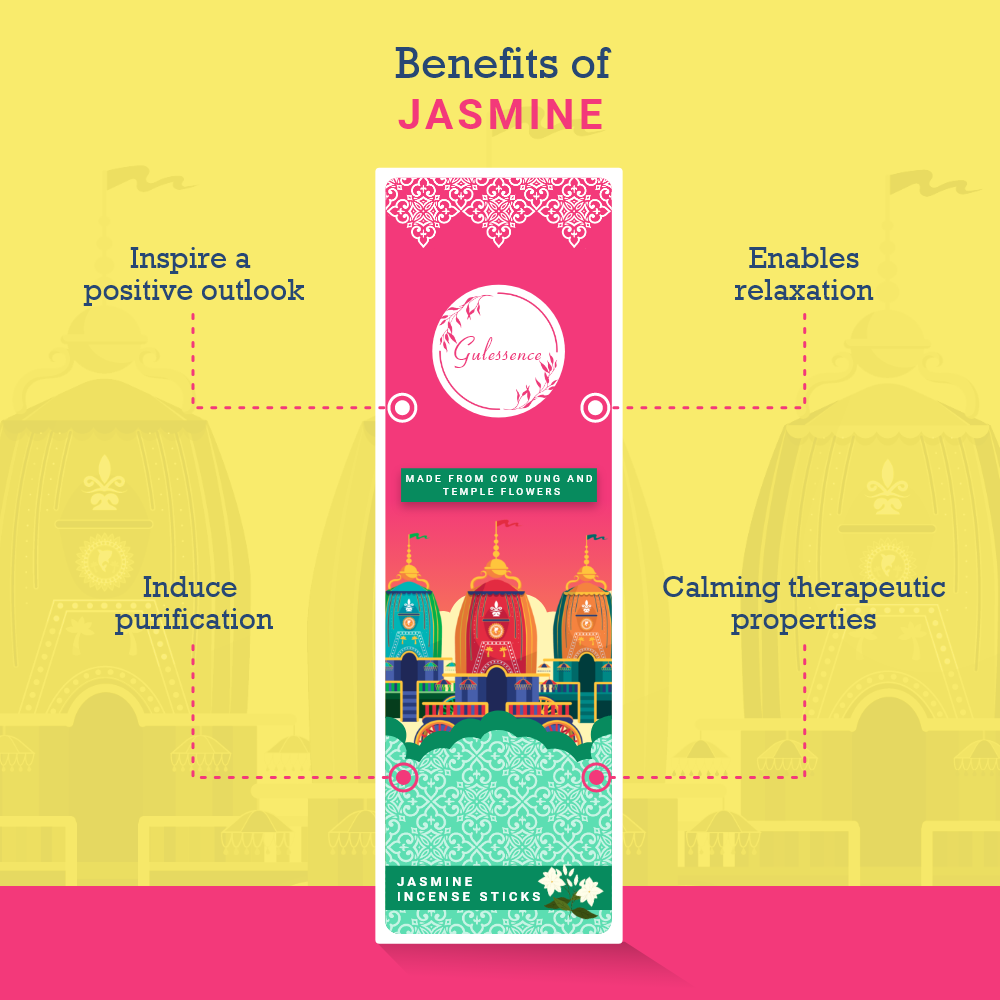 Jasmine Incense Sticks | Made from Cow dung & Temple Flower | Gulessence - Gulessence