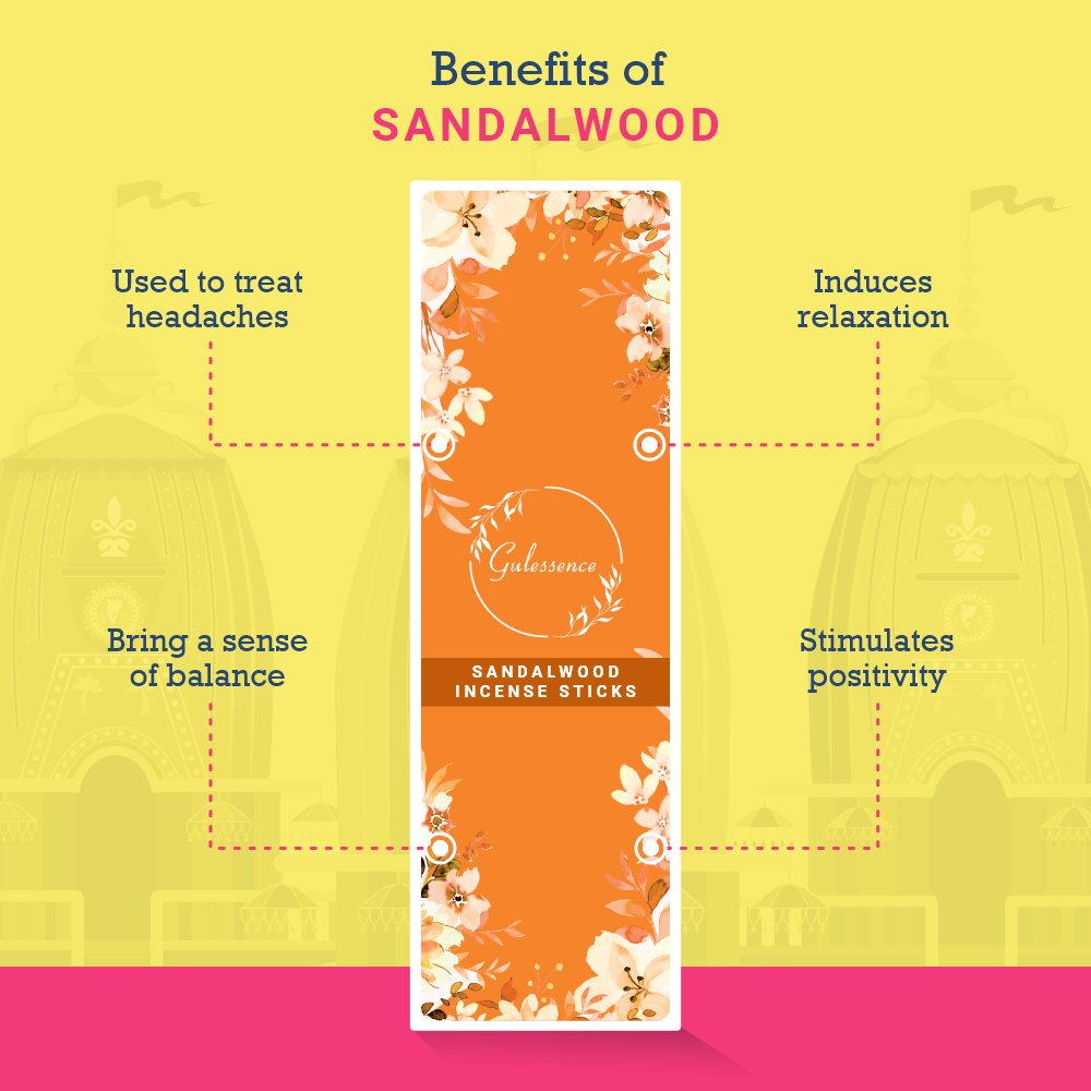 Sandalwood Incense Sticks | Made from Temple Flower | Gulessence - Gulessence