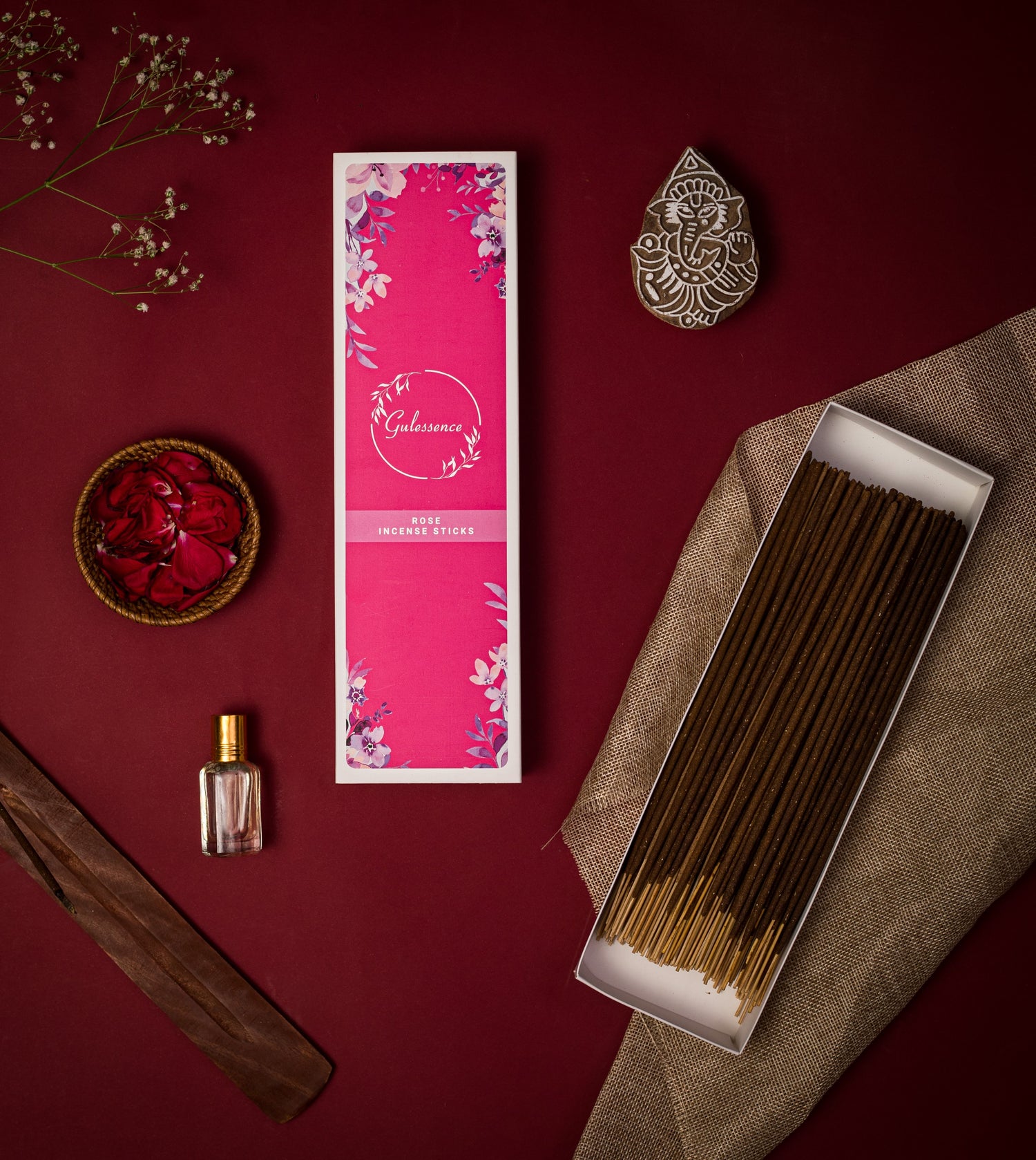 Rose Incense sticks & Jasmine Dhoop Sticks | Combo Boxes | Gulessence - Gulessence