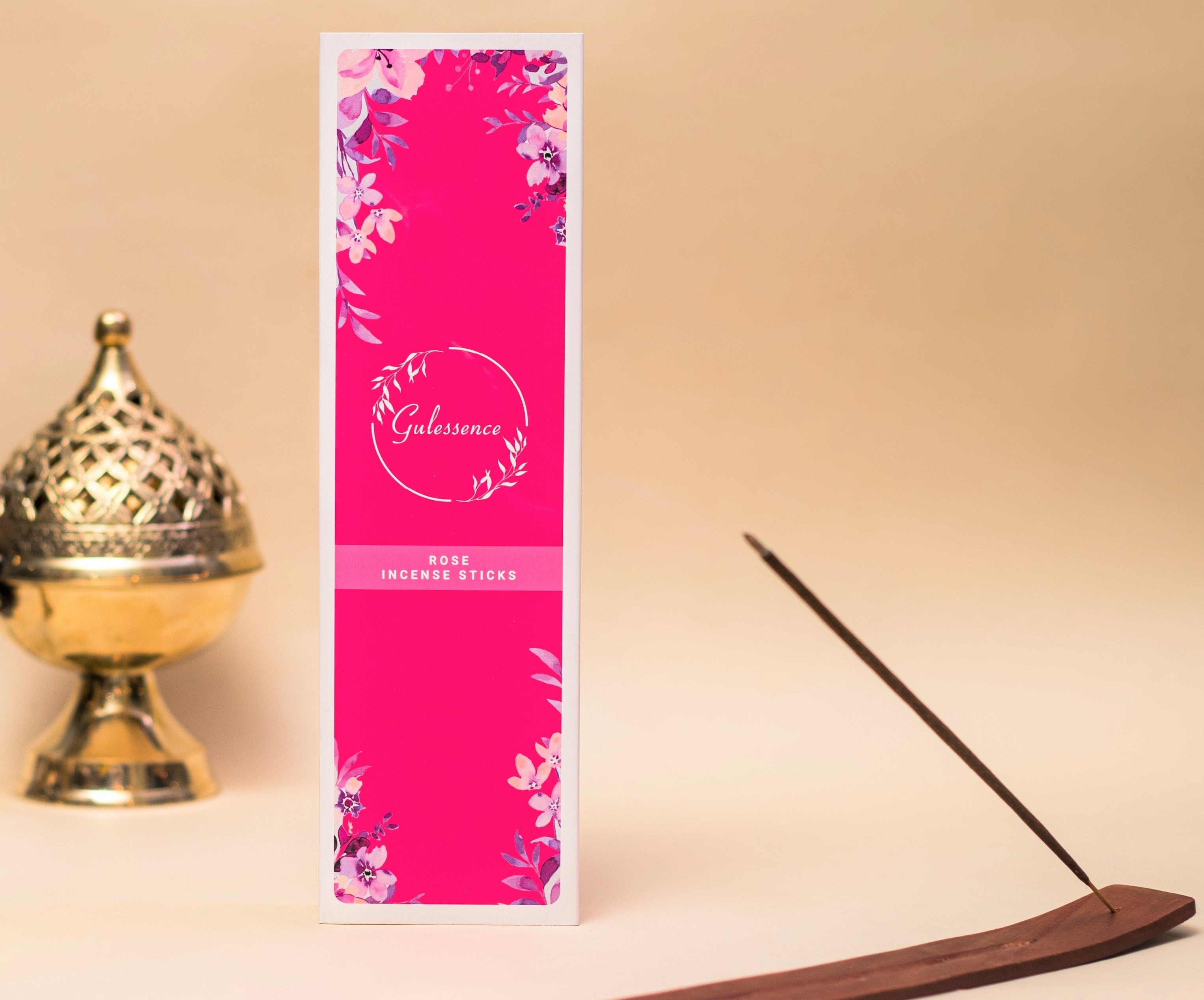 Gulessence Sandal,Rose ,NIrvana -Incense Sticks & Jasmine Cones |Pack of 4 - Gulessence