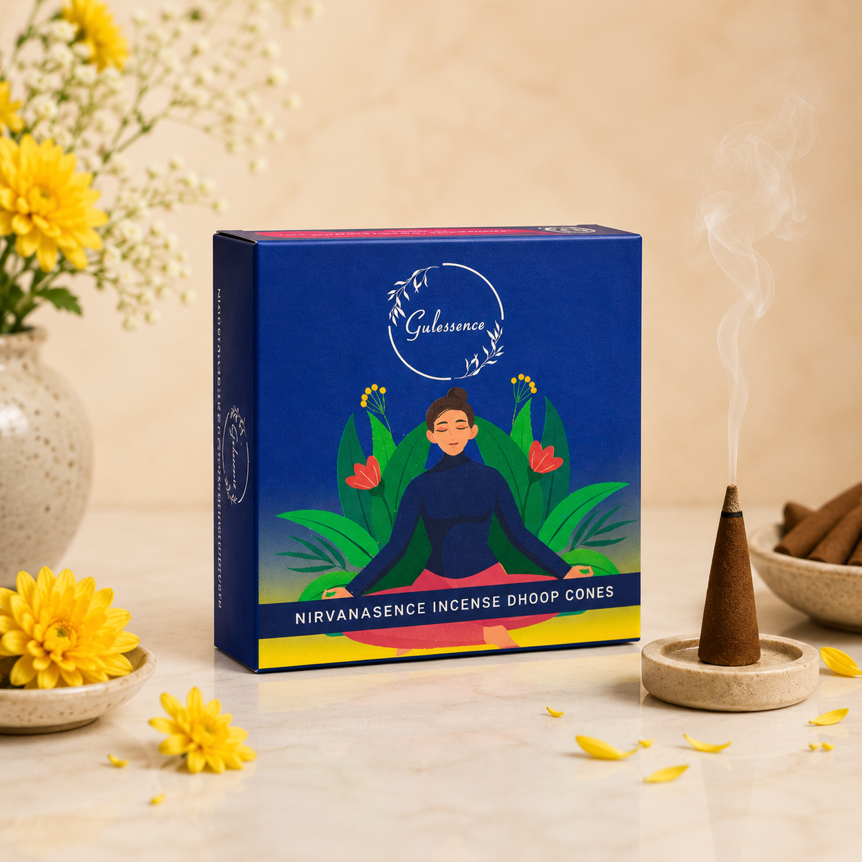 Nirvanasence Dhoop Cones | Made from Temple Flower | Gulessence - Gulessence