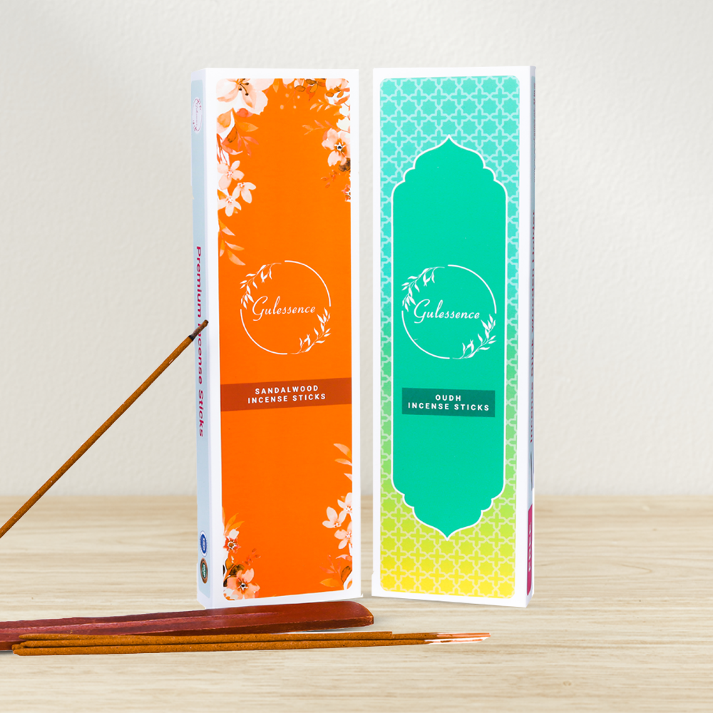 Sandalwood & Oudh Incense stick Petrichor - Made from Temple Flowers | Combo Boxes | Gulessence - Gulessence
