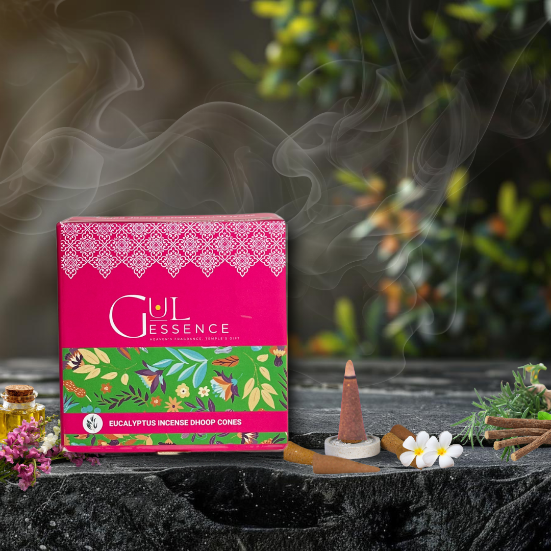 Eucalyptus Dhoop Cones | Made from Temple Flower | Gulessence - Gulessence