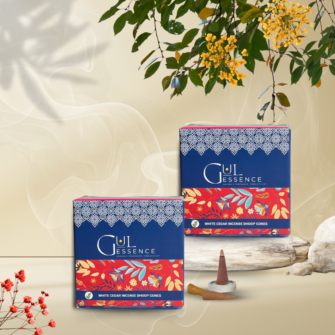 White Cedar Dhoop Cones | Made from Temple Flower | Gulessence - Gulessence