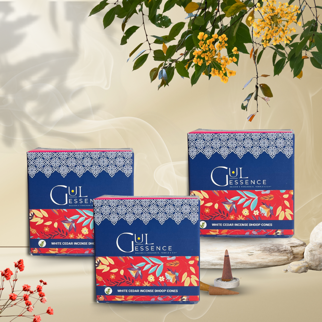 White Cedar Dhoop Cones | Made from Temple Flower | Gulessence - Gulessence