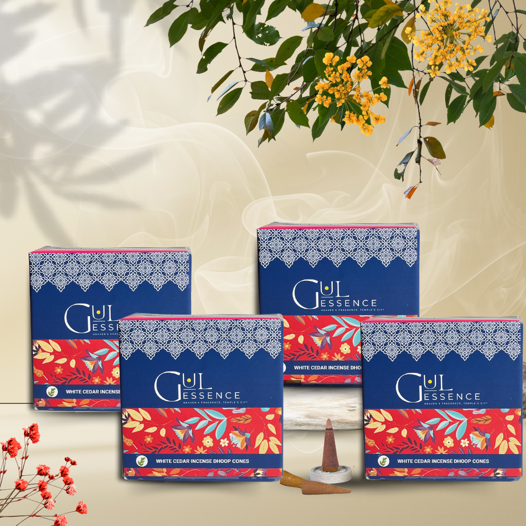 White Cedar Dhoop Cones | Made from Temple Flower | Gulessence - Gulessence