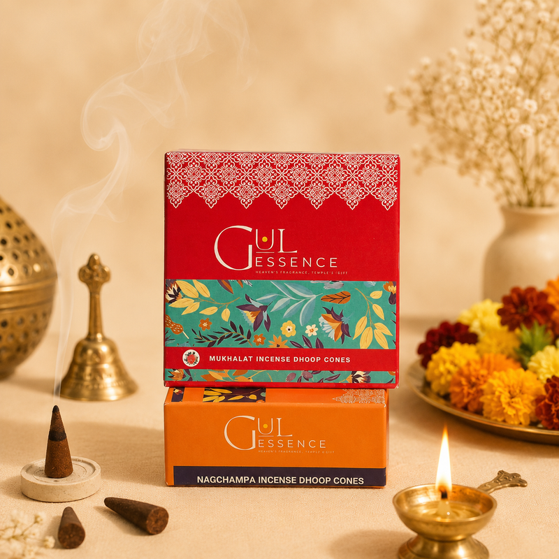 Gulessence Dhoop Cones Collection – Premium Natural Incense Cones for Pooja, Meditation & Home Fragrance