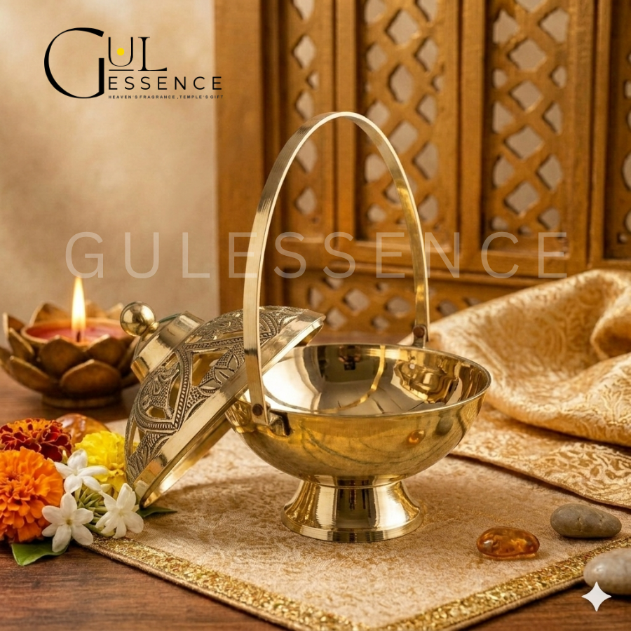 Brass Dhooni Basket style | Dhooni | Gulessence - Gulessence
