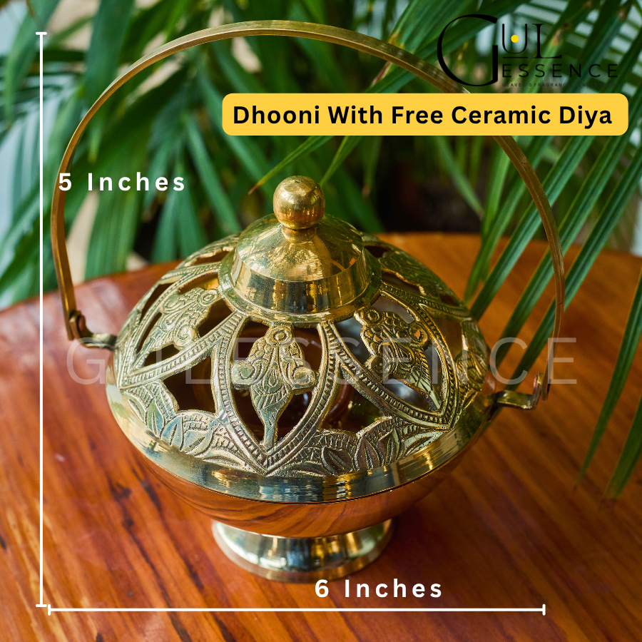 Brass Dhooni Basket style | Dhooni | Gulessence - Gulessence