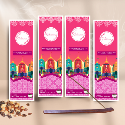 Loban Incense Sticks With Free Incense Holder| Made from Cow dung &amp; Temple Flower | Gulessence