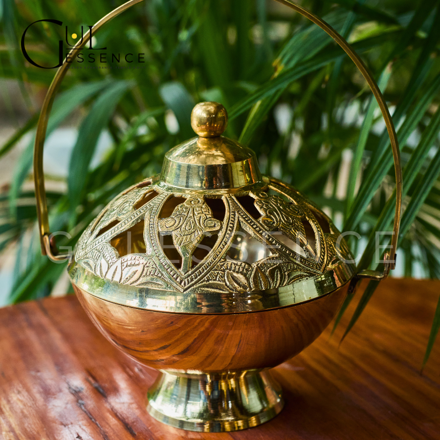 Brass Dhooni Basket style | Dhooni | Gulessence - Gulessence