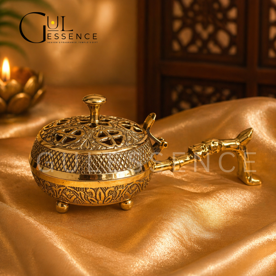 Brass Dhoop Dhooni Pot| Dhooni | Gulessence - Gulessence