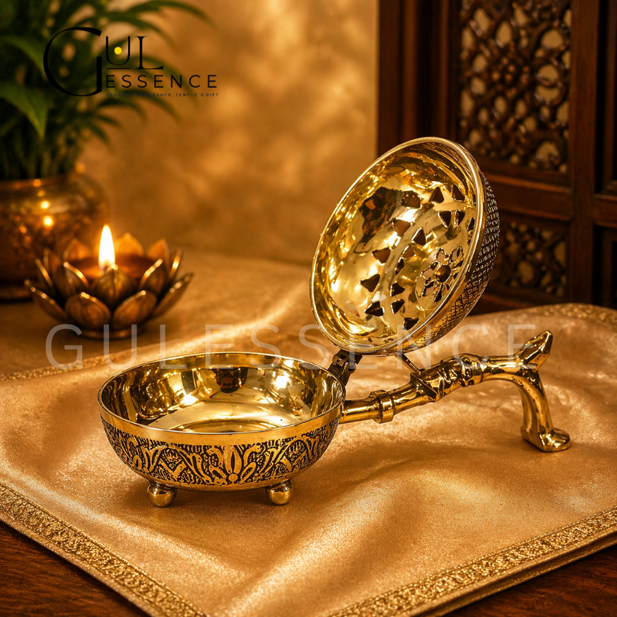 Brass Dhoop Dhooni Pot| Dhooni | Gulessence - Gulessence