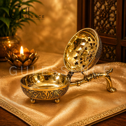 Brass Dhoop Dhooni Pot| Dhooni | Gulessence - Gulessence