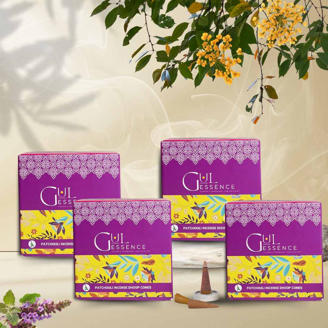 Patchouli Dhoop Cones | Made from Temple Flower | Gulessence