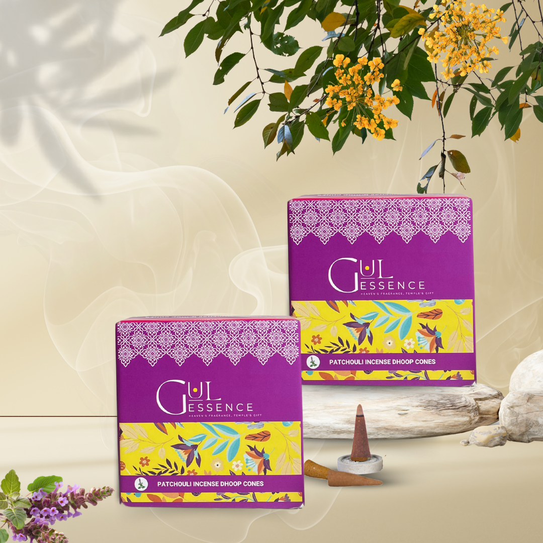 Patchouli Dhoop Cones | Made from Temple Flower | Gulessence